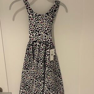 Worthy Threads Neon Leopard Cross-Back Twirly Dress NWT Size 8Y